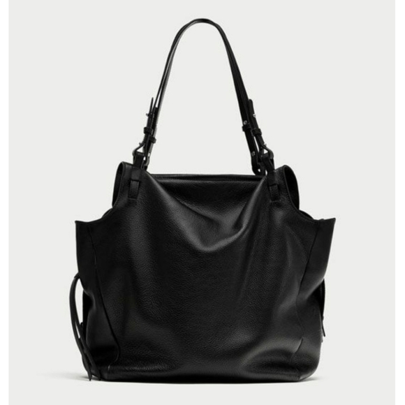 Zara Handbags - Zara Tote Bag- Leather Black- Womens Shoulder Bag